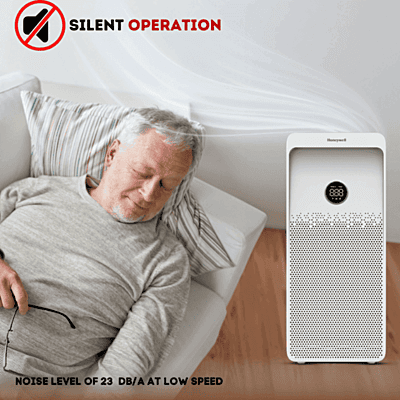 Honeywell Air Touch U1 Air Purifier showing the 360-degree air intake vents at the base.