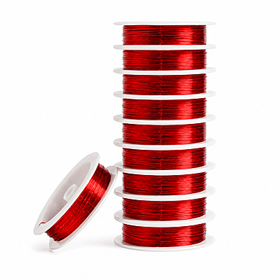 Alambre 0.4Mm *15Mts Rojo Paquete x 10 Rollos