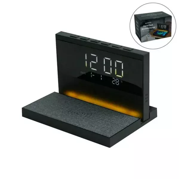 Dorniel Alarm Clock, 15W Wireless Charger & Night Light