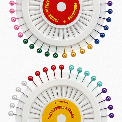 Alfiler Cabeza Perla Colores 38Mm Caja X 144 Ruedas X 40 Piezas