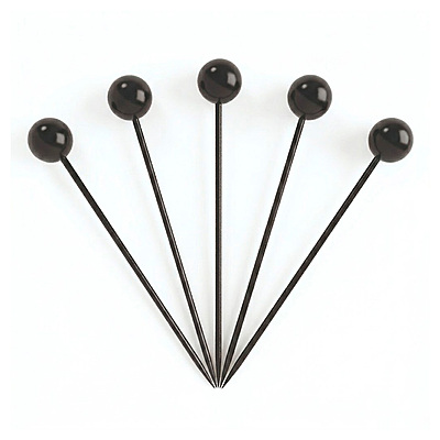 Alfiler Cabeza Perla Negro 38Mm Caja X 144 Ruedas X 40 Piezas
