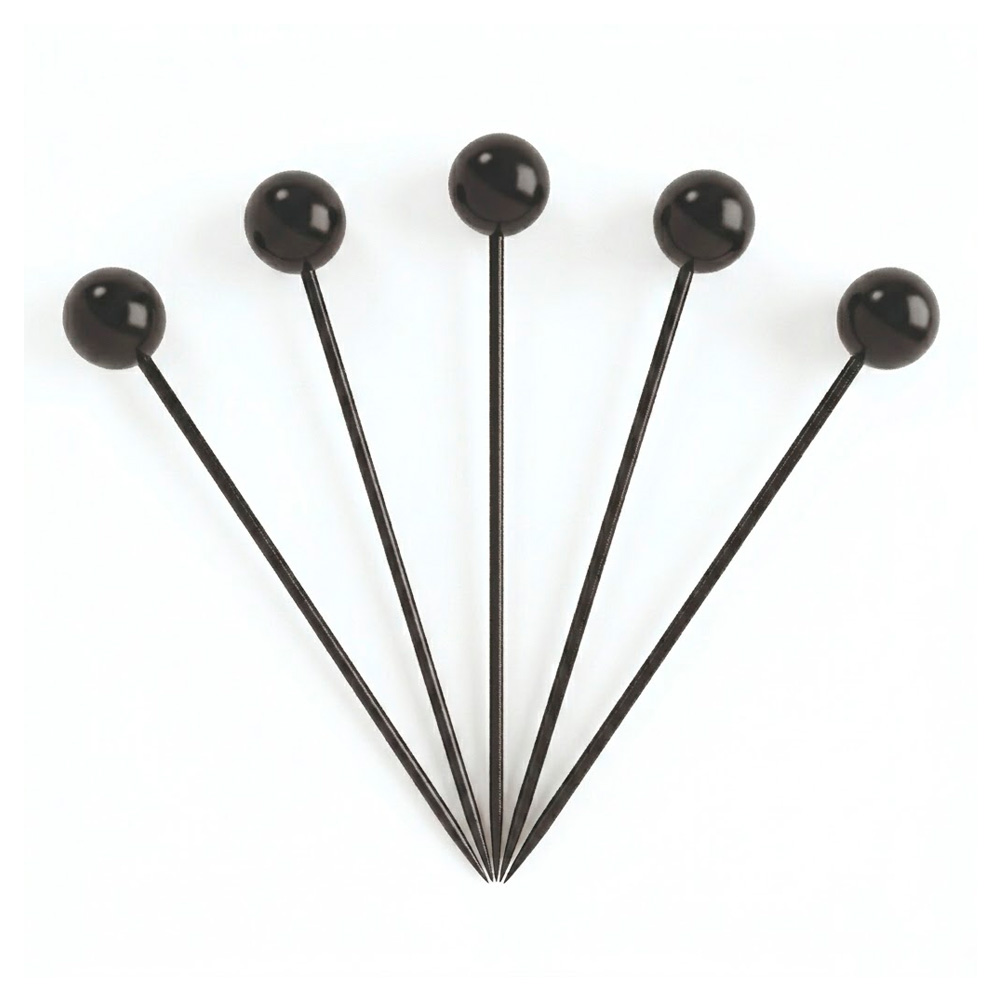 Alfiler Cabeza Perla Negro 38Mm Caja X 144 Ruedas X 40 Piezas