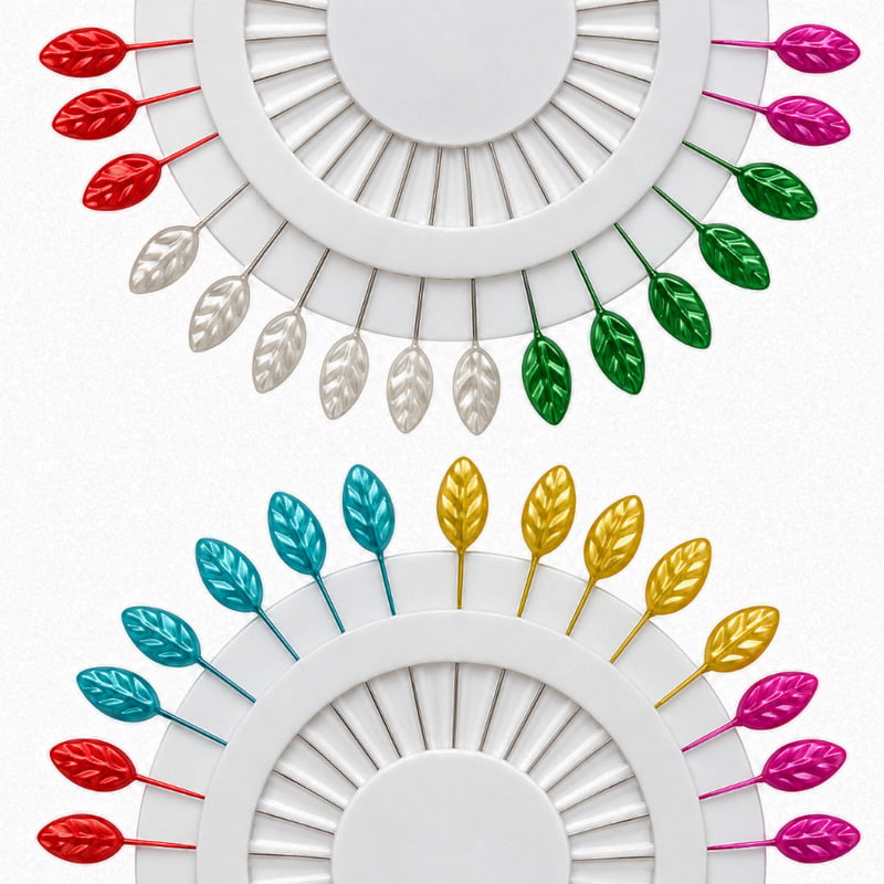 Alfiler Perlado Figura Hoja Paquete X 12Und Alfiler Perlado Figura Hoja Paquete X 12Und