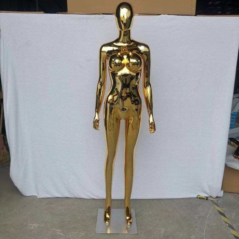 Gold Chrome Medium Bust Female Mannequin Size 8