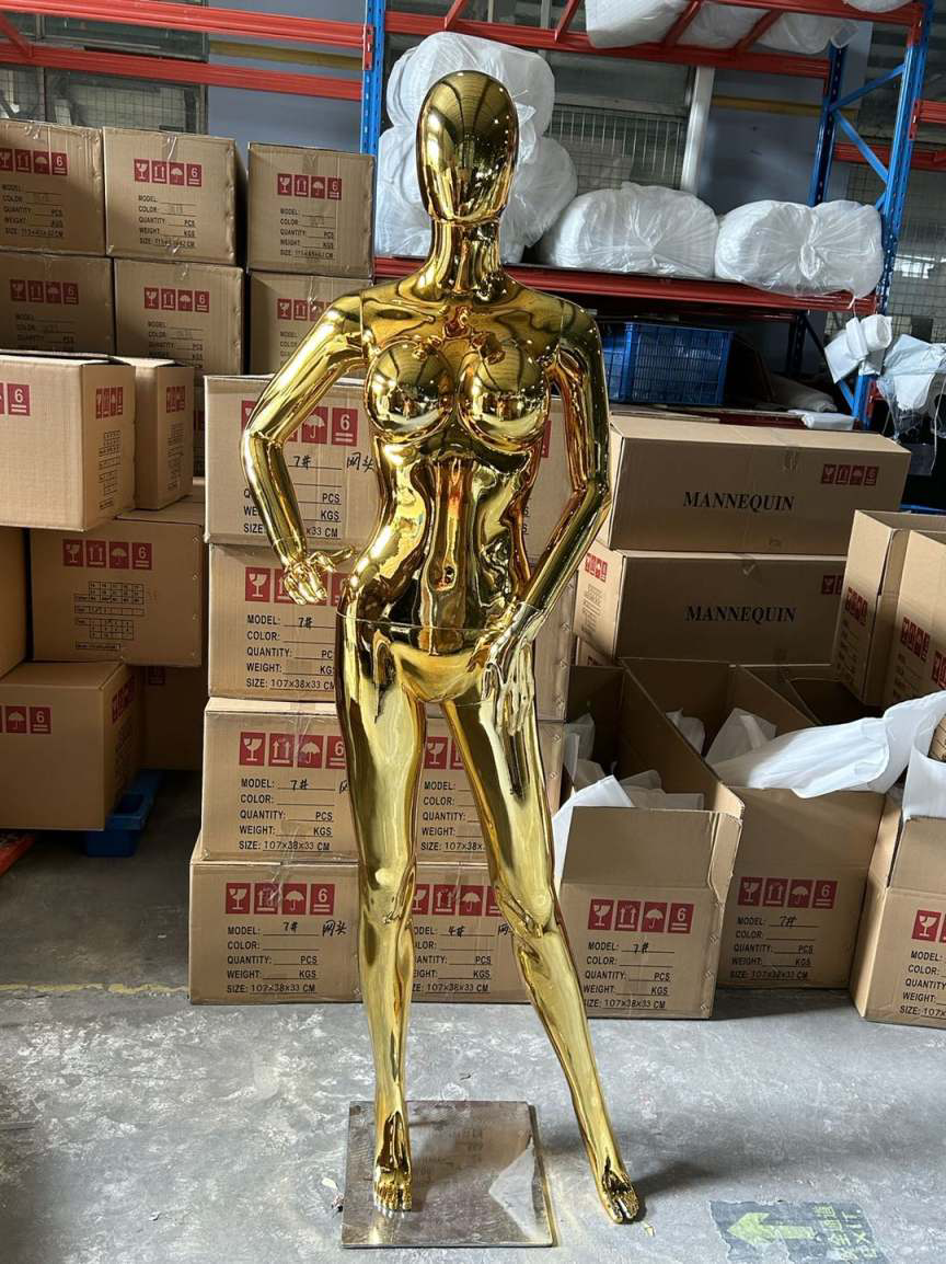 Gold Chrome Medium Bust Female Mannequin Size 8