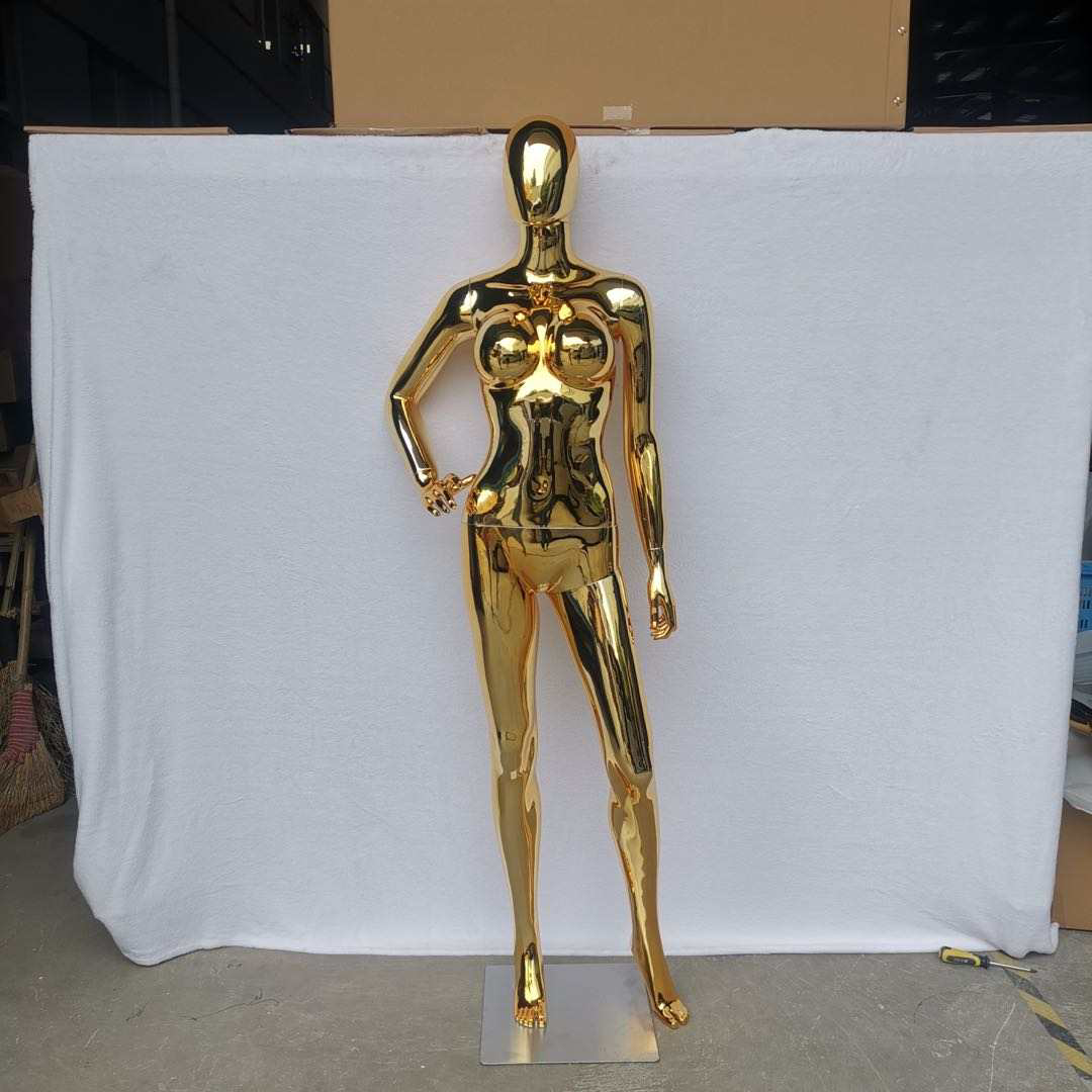 Gold Chrome Medium Bust Female Mannequin Size 8