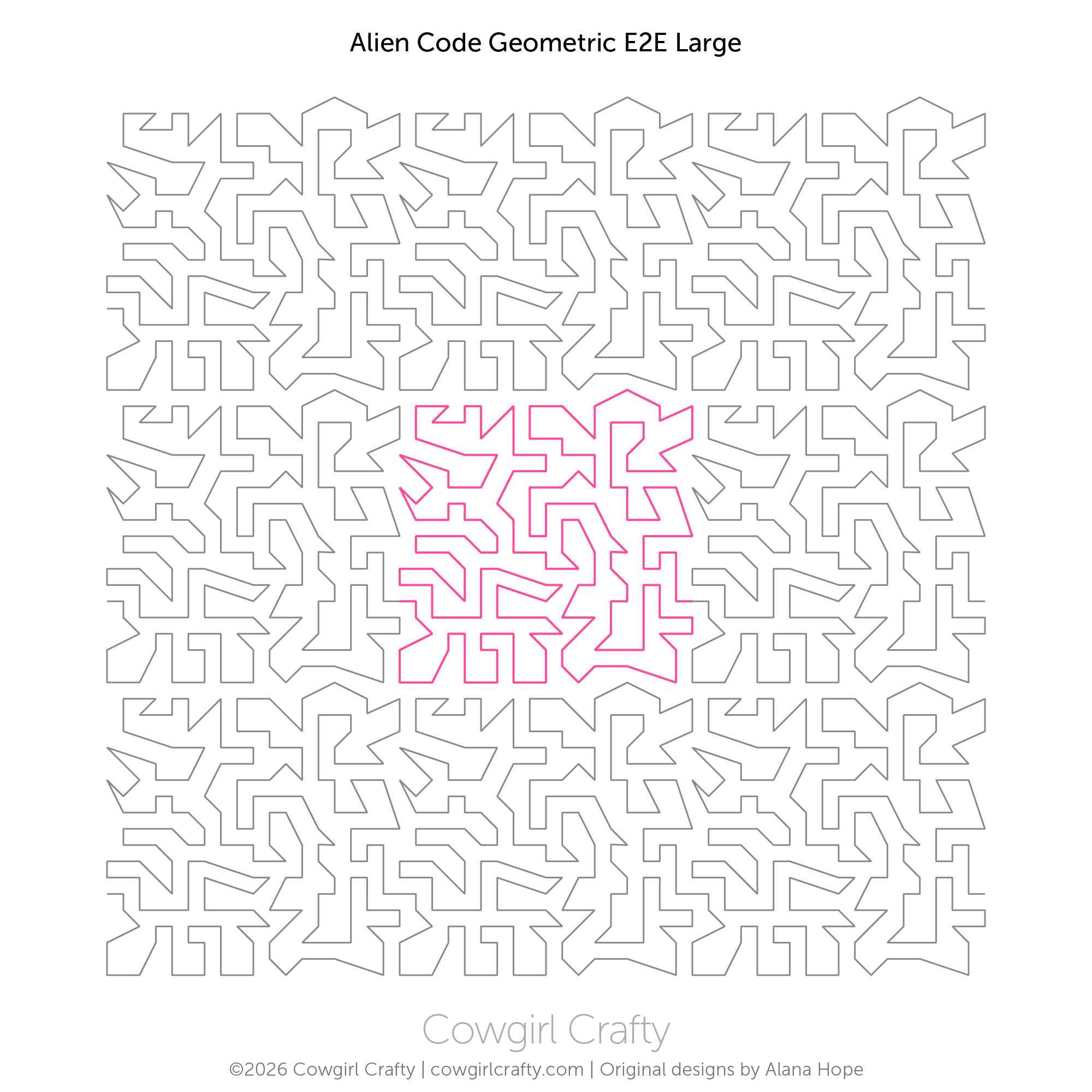 Alien Code Geometric E2E | Longarm Digital Quilting Pattern