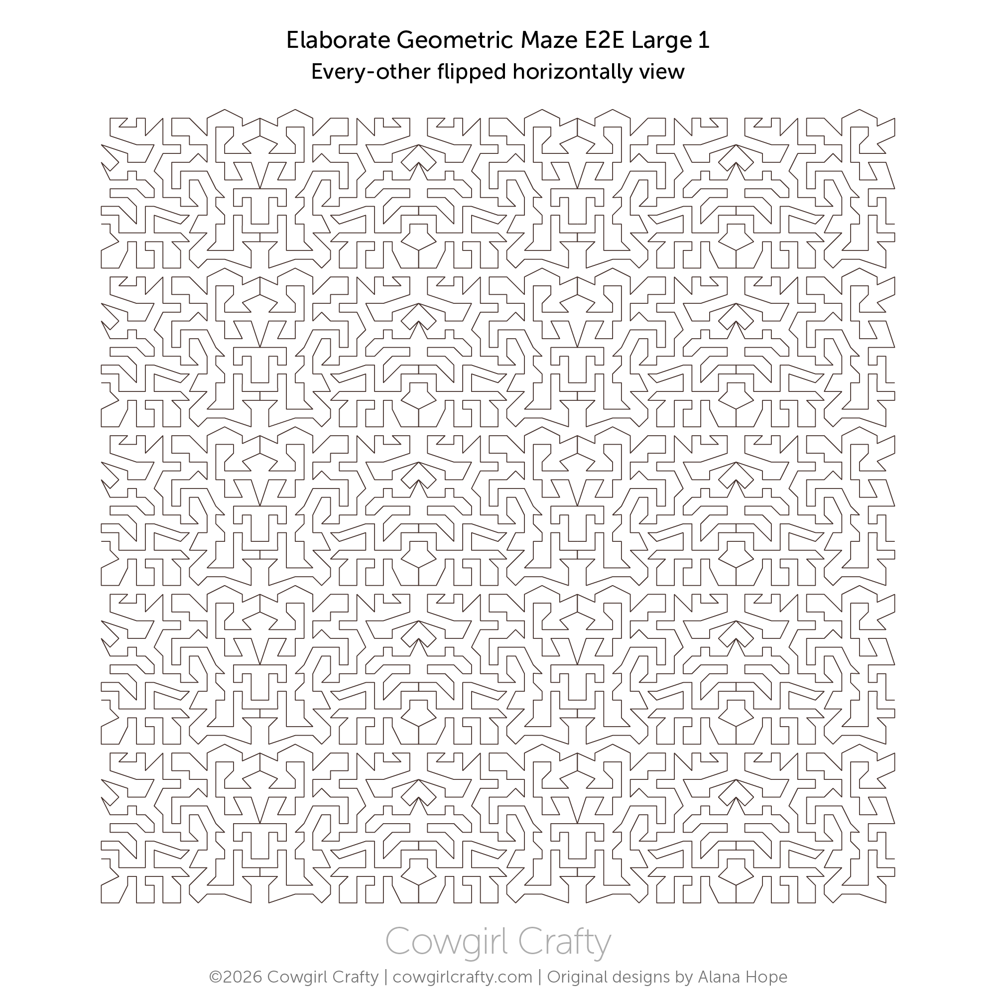 Alien Code Geometric E2E | Longarm Digital Quilting Pattern