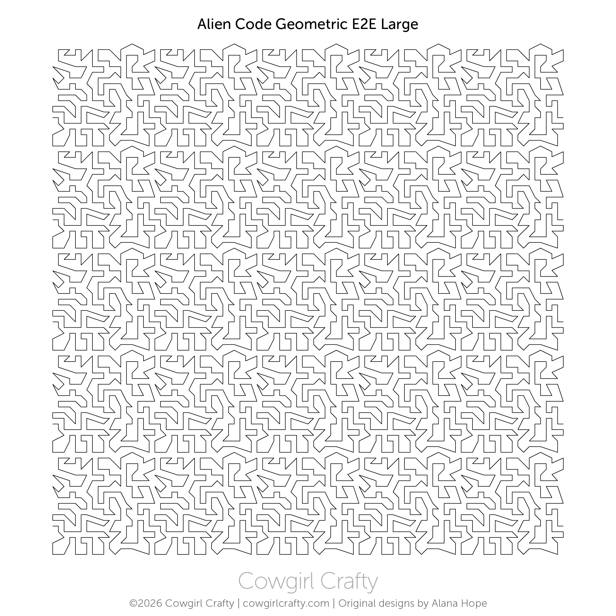 Alien Code Geometric E2E | Longarm Digital Quilting Pattern