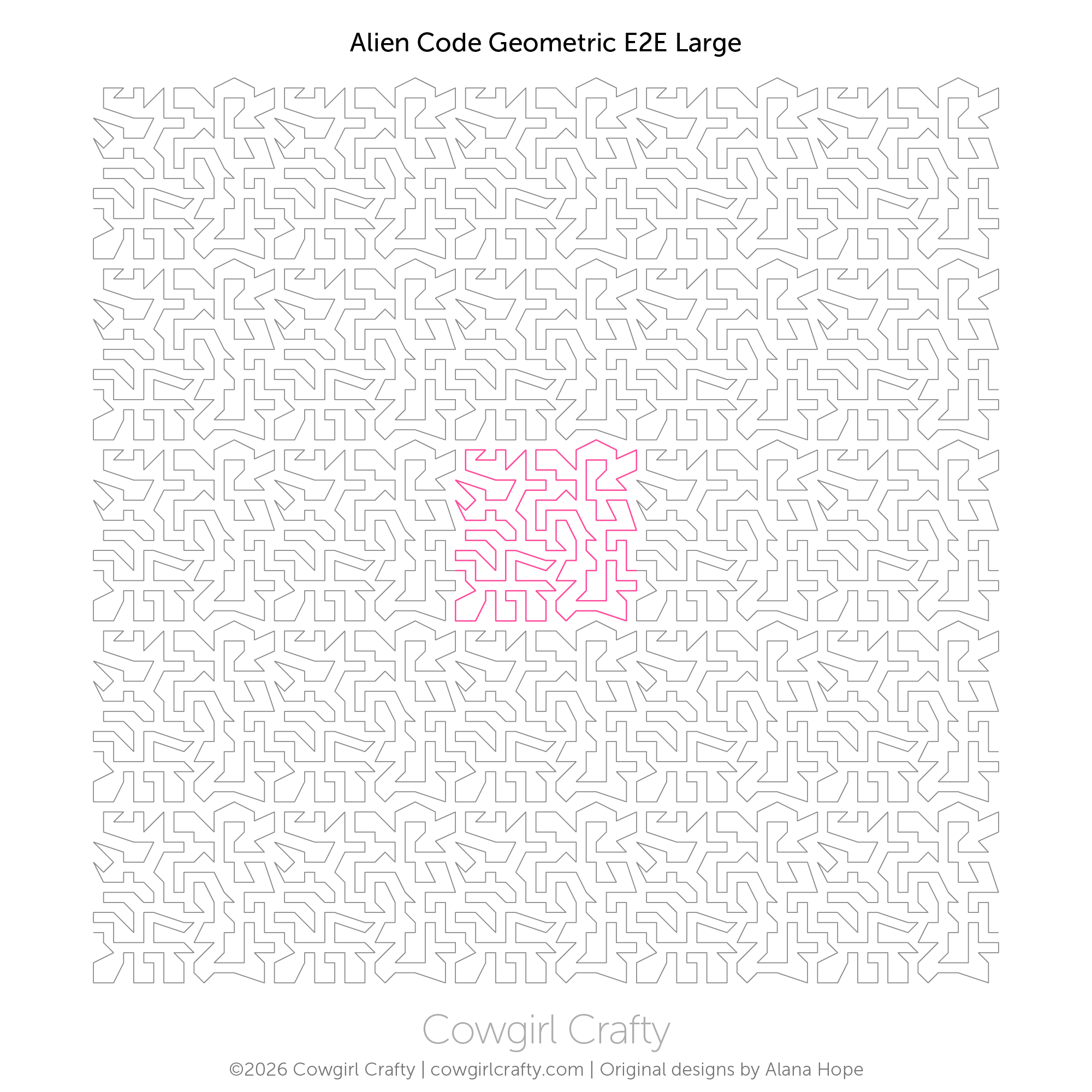 Alien Code Geometric E2E | Longarm Digital Quilting Pattern