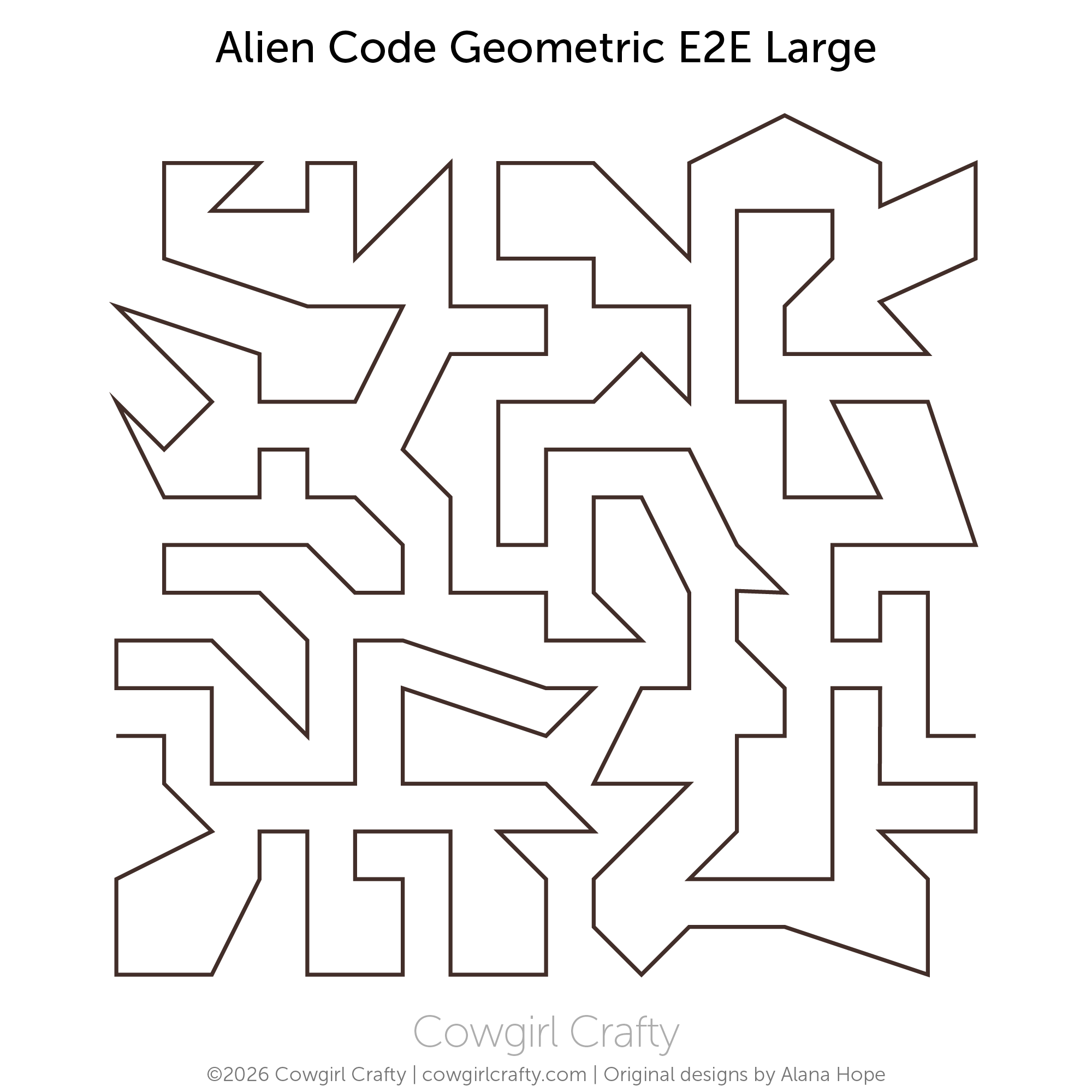 Alien Code Geometric E2E | Longarm Digital Quilting Pattern