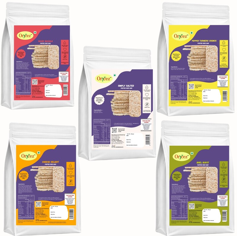 Multi-Flavour Rice Bars  (150g × 5 Family Pack)
