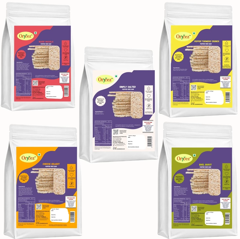 Multi-Flavour Rice Bars (150g × 5 Family Pack)