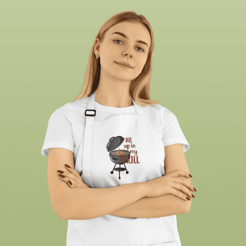 All Up In My Grill Embroidered Apron