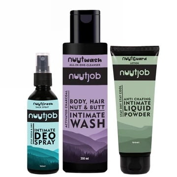 Nuutjob - All-in-one Combo Intimate Wash + Liquid Powder + Intimate Deo Spray 400ml Combo Pack