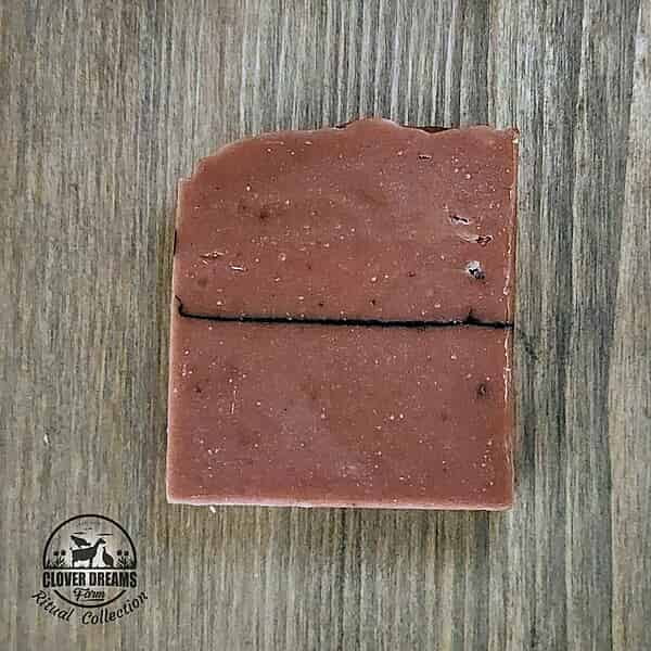 Unboxed Allure goat milk shave soap bars in a muted dusty rose with black line
