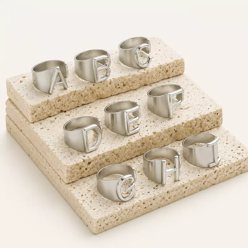 Cuff style Initial Ring