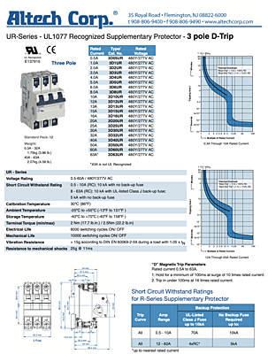 Altech Corporation 3D10UR-ND 3 Phase Breaker