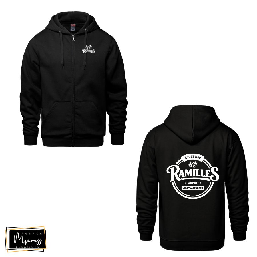 Adulte Veste à zipper - Noire (Alternatif) Adulte Veste à zipper - Noire (Alternatif)