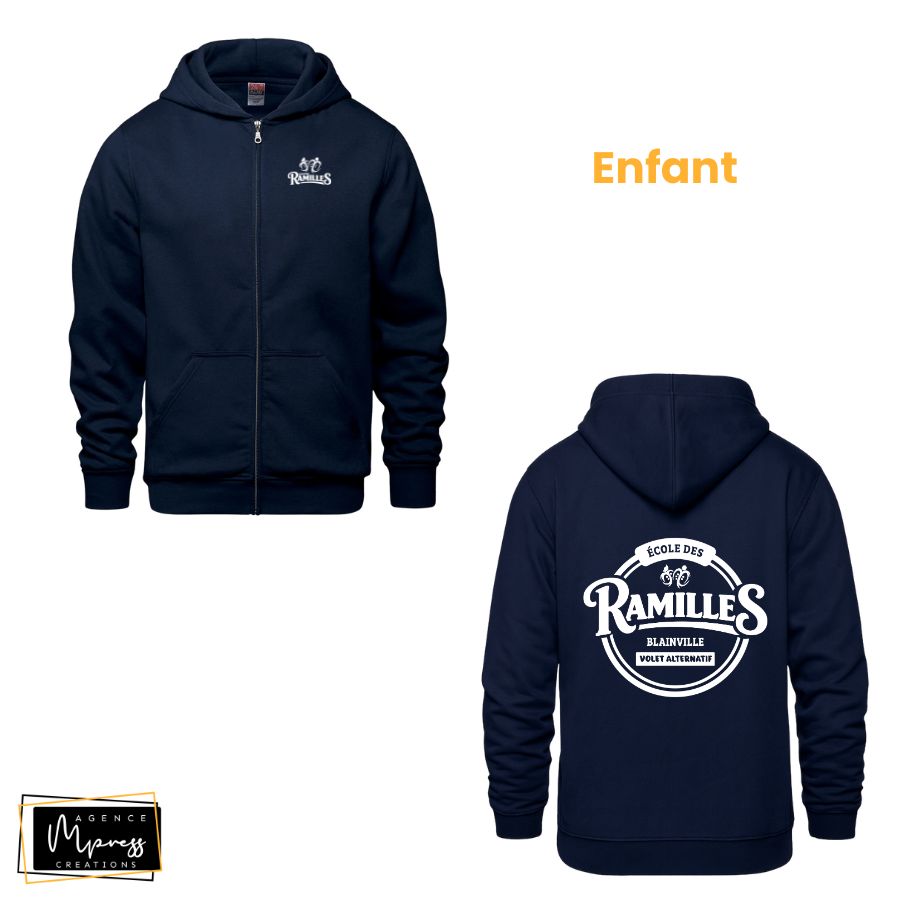 Enfant - Veste à zipper - Bleu marine (Alternatif) Enfant - Veste à zipper - Bleu marine (Alternatif)
