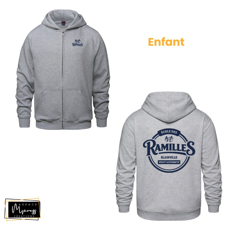 Enfant - Veste à zipper - Grise (Alternatif) Enfant - Veste à zipper - Grise (Alternatif)