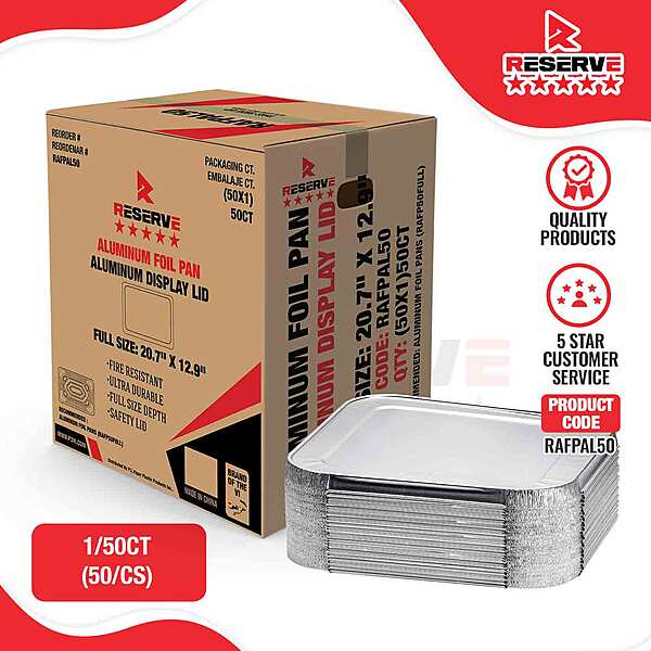 Aluminum Foil Pan Full Size Aluminum Lid Reserve 50/1