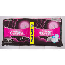 Always Pads Maxi Cotton Extra Long Night Pads 16 Pack