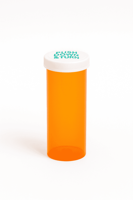 Amber Push-N-Turn ScriptPro Compatible Vials 60 Dram-98 Vials/Case