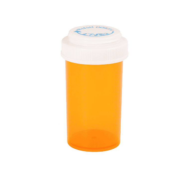 Amber Reversible Vials with Vet Caps 30 Dram – 195 Vials/Case