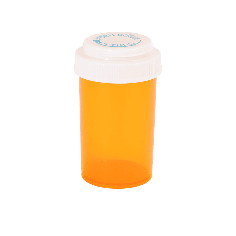 Amber Reversible Vials with Vet Caps 40 Dram – 130 Vials/Case