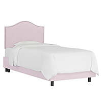 Stylish Pink Twin Upholstered Bed with Curved Headboard for Kids