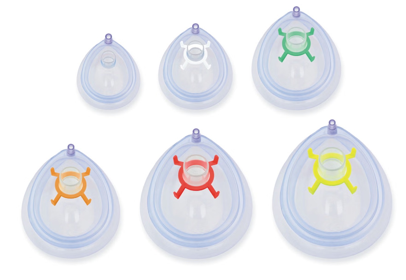 Flexicare Venticaire® Anesthesia Mask, Adult Size 5, Tail Valve, Air-Filled Cushion, Yellow Hook Ring