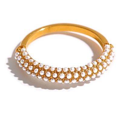 Anillo 4 Lineas de Perlitas