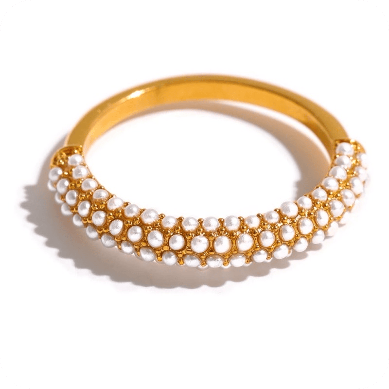 Anillo 4 Lineas de Perlitas