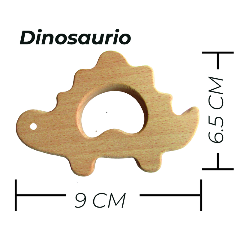 Figuras Madera Dinosaurio Color Natural Paquete por 5 Unidades