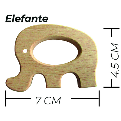 Figuras Madera Elefante Color Natural Paquete por 5 Unidades