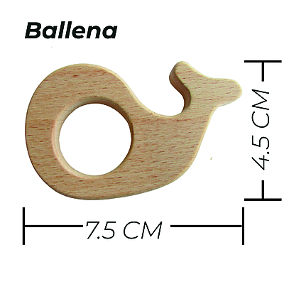 Figuras Madera Ballena Color Natural Paquete por 5 Unidades
