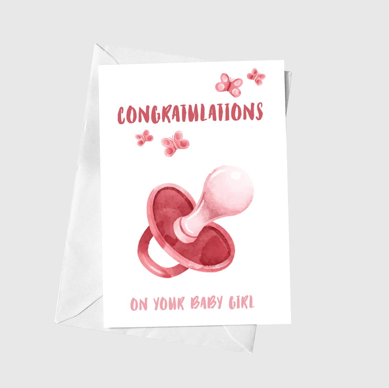 Anoela Congratulations On Your Baby Girl Card