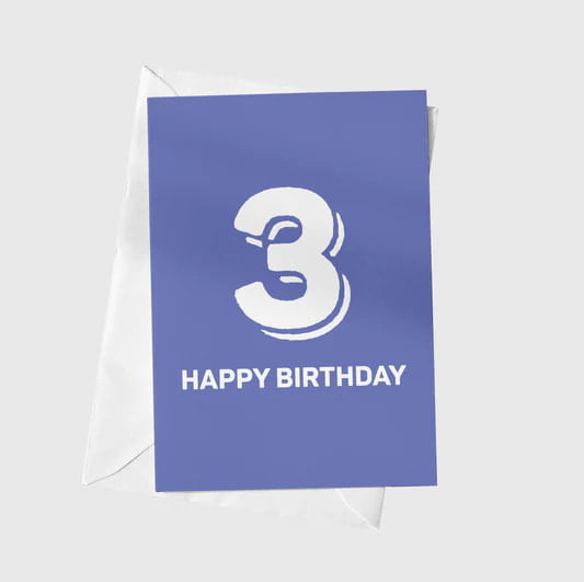 Anoela Happy Birthday Number Card - 3