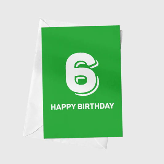 Anoela Happy Birthday Number Card - 6