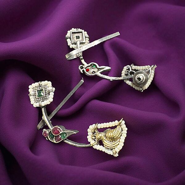 Dual-tone oxidised ear cuffs