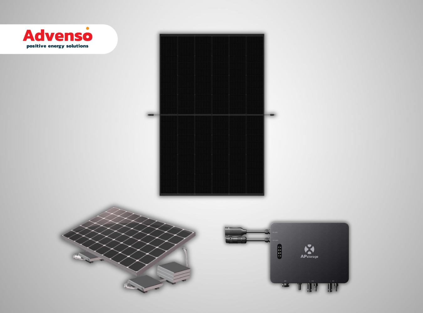 1 Stekkerpaneel met ApSystems omvormer – Plat dak 1 Stekkerpaneel met ApSystems omvormer – Plat dak