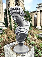 Handmade Apollo Bust Candle- Black, Unscented