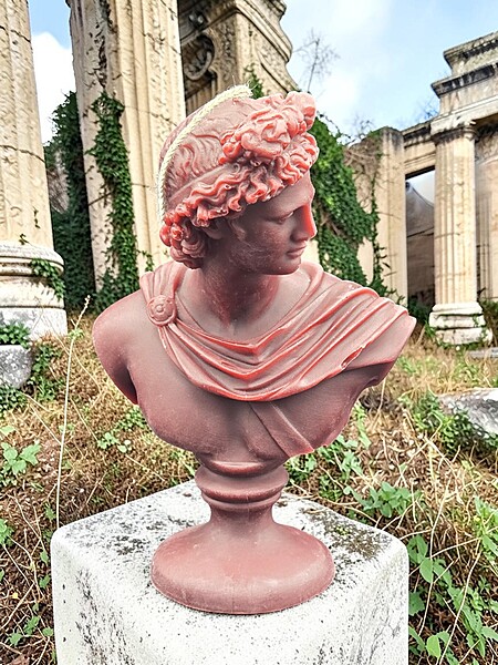 Handmade Apollo Bust Candle- Burgundy, Black Cherry Merlot Scented