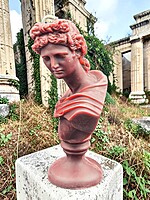 Handmade Apollo Bust Candle- Burgundy, Black Cherry Merlot Scented