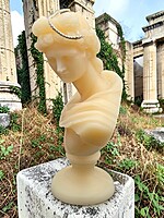 Handmade Apollo Bust Candle-White, Unscented