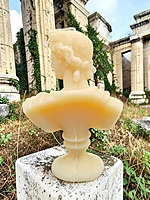 Handmade Apollo Bust Candle-White, Unscented