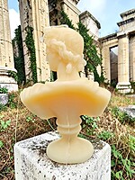 Handmade Apollo Bust Candle-White, Unscented