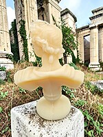 Handmade Apollo Bust Candle-White, Unscented
