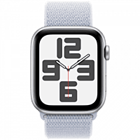 Apple Watch SE GPS + Cellular 40mm Silver Aluminium Case with Blue Cloud Sport Loop,Model A2725